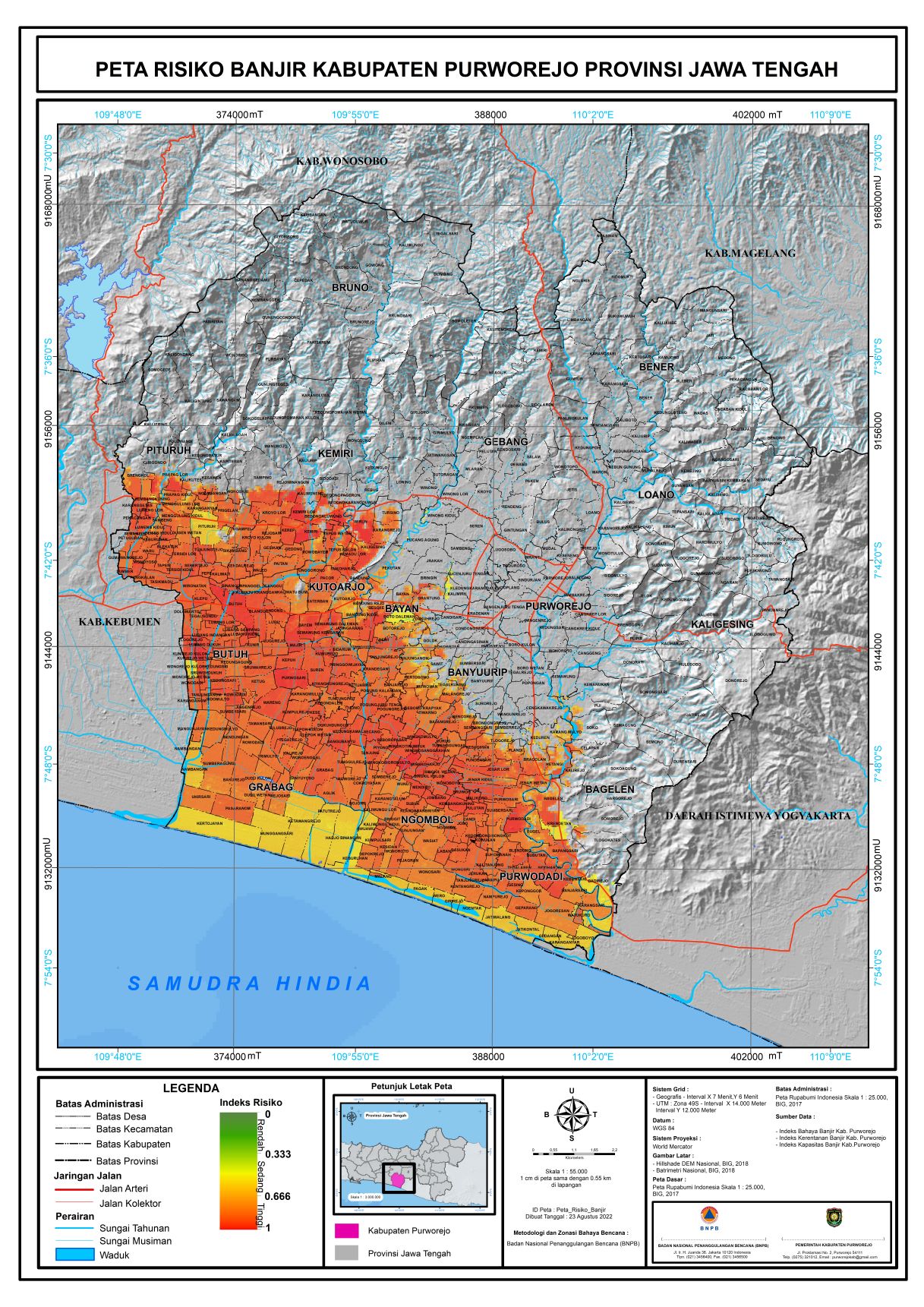 PETA RISIKO BANJIR KABUPATEN PURWOREJO